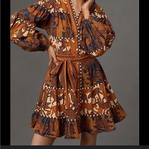 Farm Rio Print V-Neck Dress